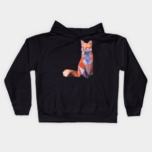 Fox Abstract Polygon Art Cool Geometric Wild Animal Kids Hoodie